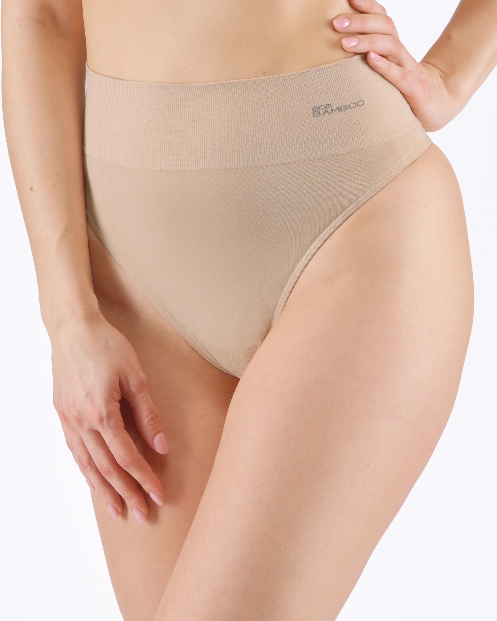 High and Wide Waist Bamboo Thong