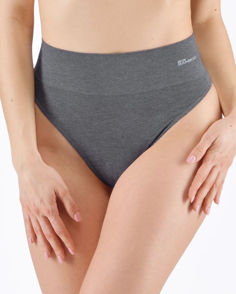 High and Wide Waist Bamboo Thong