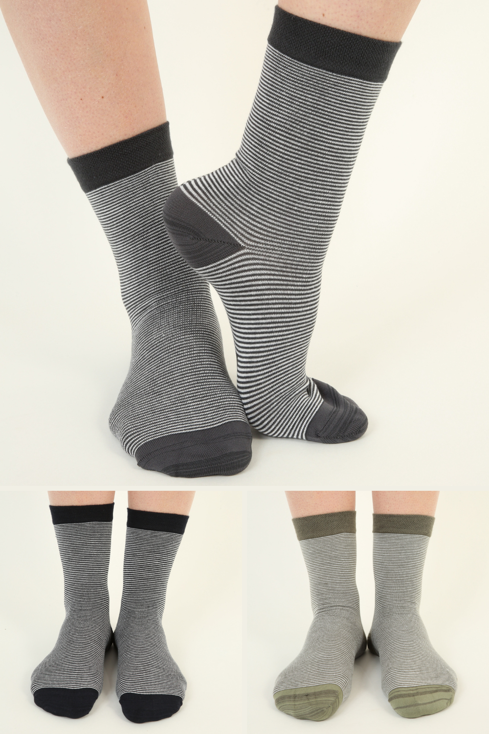Striped Bamboo Socks - 6 pairs