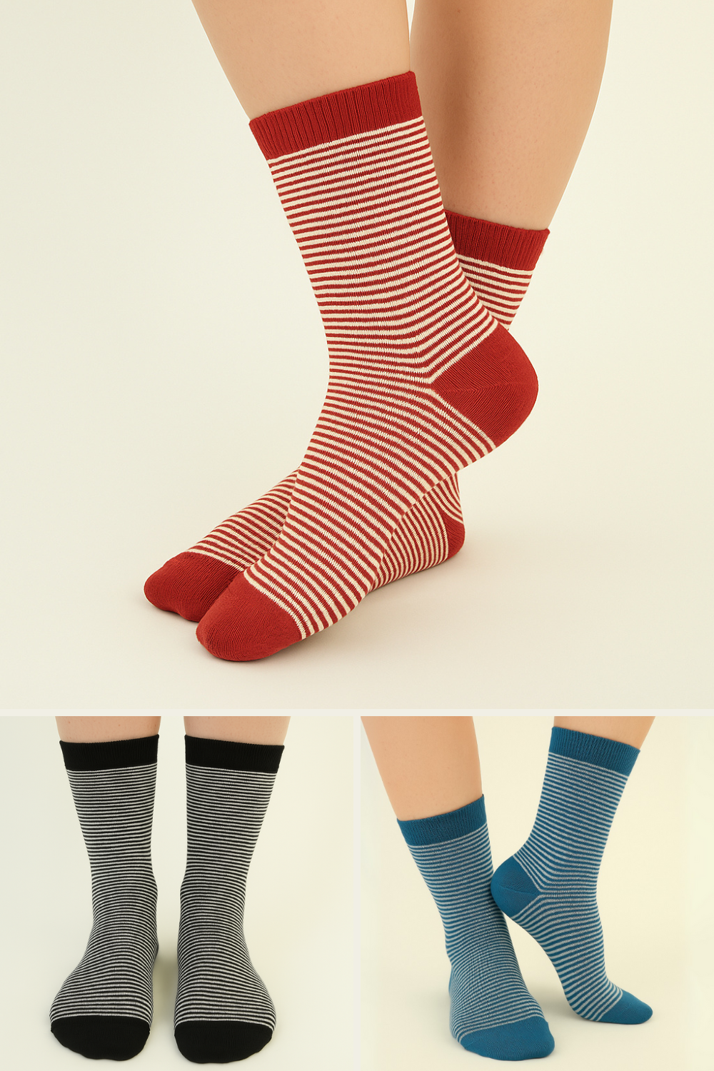 Striped Bamboo Socks - 6 pairs