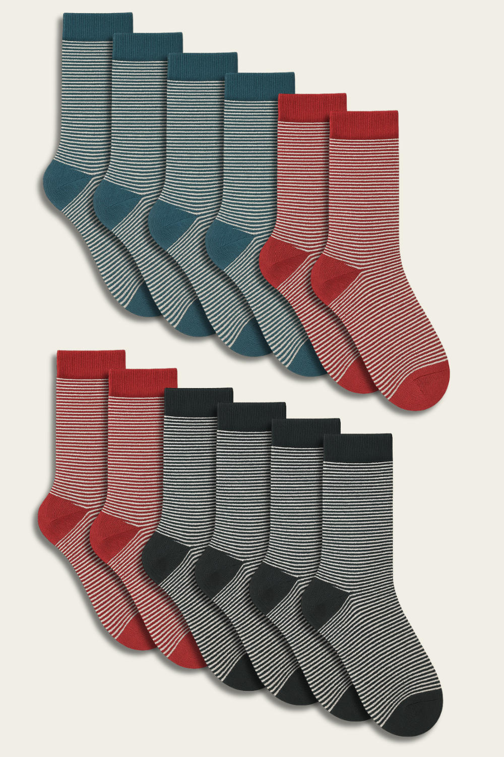 Striped Bamboo Socks - 6 pairs