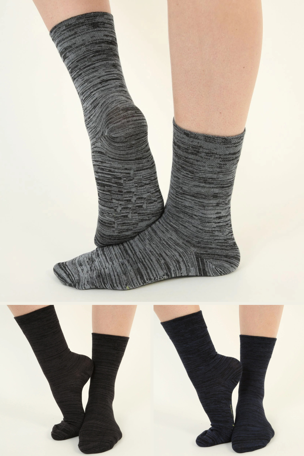 Bamboo and cotton socks without elastic and seams - 3 pairs